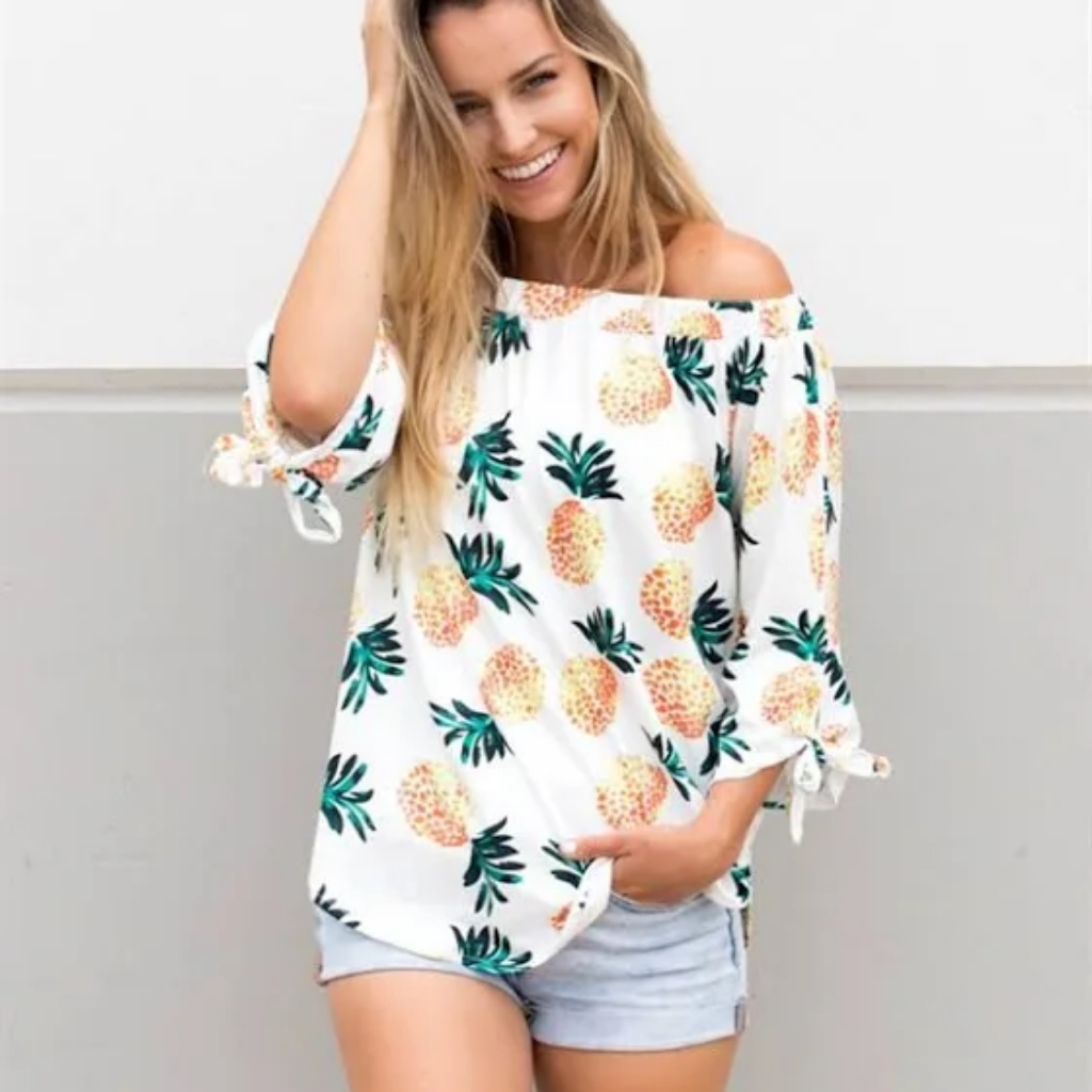 Pineapple Off The Shoulder Top